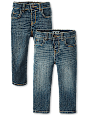 Paquete de 2 jeans ajustados elásticos para bebés y niños pequeños