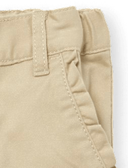 Niños pequeños Niña Uniforme Pantalones chinos ajustados elásticos con volantes Paquete de 3