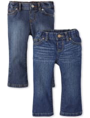 Baby And Toddler Girls Basic Bootcut Jeans 2-Pack