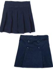 Falda pantalón niña Uniform Stretch Plisada Botón 2-Pack - Plus