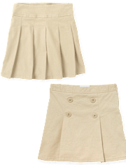 Girls Uniform Stretch Pleated Button Skort 2-Pack