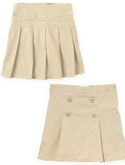 Lot de 2 jupes-shorts plissées extensibles à boutons pour filles - Slim