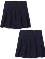 Girls Uniform Stretch Pleated Skort 2-Pack - Slim