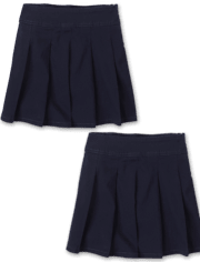 Girls Uniform Stretch Pleated Skort 2-Pack - Plus