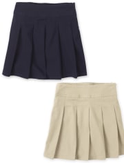 Girls Uniform Plus Pleated Skort 2-Pack
