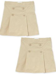 uniformes pour fille Étirement Button Jupe-short 2-Pack - Ajusté