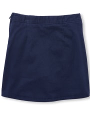Girls Uniform Slim Pleated Button Skort 2-Pack