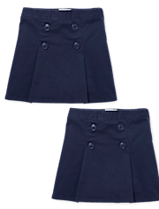uniformes pour fille Étirement Button Jupe-short 2-Pack - Ajusté