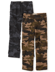 Pantalón cargo sin cierre Camo para niño 2-Pack