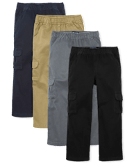 Pantalón cargo sin cierre para niño 4-Pack