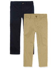 Lot de 2 pantalons chino droits extensibles pour garçon