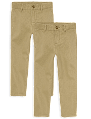 Lot de 2 pantalons chino droits uniformes extensibles pour garçons