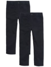 Boys Uniform Pull On Chino Pants 2-Pack