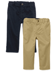 Lot de 2 pantalons chino droits pour bébé et tout-petit garçon