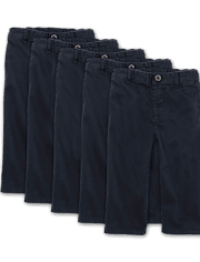 Baby And Toddler Boys Uniform Relaxed Straight Chino Pants 5-Pack