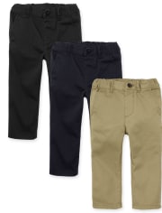 Baby And Toddler Boys Skinny Chino Pants 3-Pack