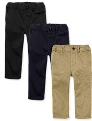 Lot de 3 pantalons chino droits et décontractés pour bébés et tout-petits garçons