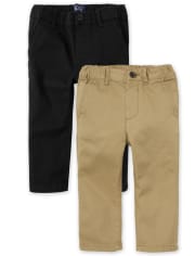Toddler Boys Stretch Skinny Chino Pants 2-Pack