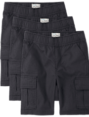 Boys Ripstop Pull On Cargo Shorts 3-Pack
