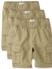 Boys Uniform Pull On Cargo Shorts 3-Pack