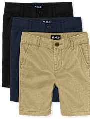 Boys Uniform Stretch Chino Shorts 3-Pack