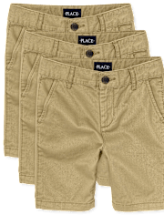 Boys Uniform Stretch Chino Shorts 3-Pack