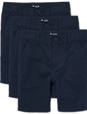 Boys Uniform Stretch Chino Shorts 3-Pack