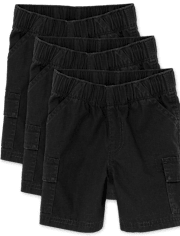 Baby And Toddler Boys Pull On Cargo Shorts 3-Pack