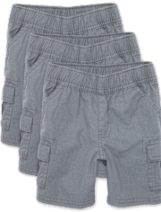 Lot de 3 shorts cargo à enfiler pour bébés et tout-petits garçons