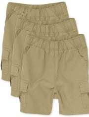 Toddler Boys Uniform Pull On Cargo Shorts 3-Pack