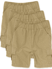 Lot de 3 shorts cargo à enfiler pour bébés et tout-petits garçons