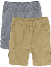 Lot de 2 shorts cargo à enfiler pour bébés et tout-petits garçons