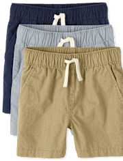 Baby And Toddler Boys Pull On Jogger Shorts 3-Pack
