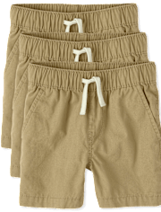 Baby And Toddler Boys Pull On Jogger Shorts 3-Pack