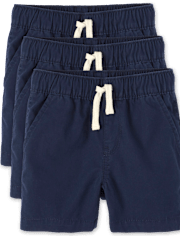 Baby And Toddler Boys Pull On Jogger Shorts 3-Pack