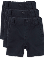 Lot de 3 shorts chino uniformes pour bébés et tout-petits garçons