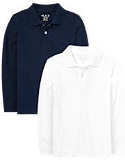 Polo de punto suave uniforme para niños, paquete de 2