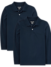 Polo de punto suave uniforme para niños, paquete de 2