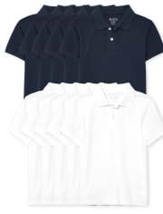 Boys Uniform Pique Polo 10-Pack