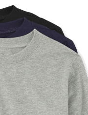 Camiseta básica con capas de uniforme para niños, paquete de 3