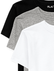 Camiseta básica con capas de uniforme para niños, paquete de 3