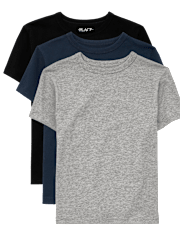 Camiseta básica con capas de uniforme para niños, paquete de 3