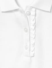 Girls Uniform Ruffle Soft Stretch Pique Polo 6-Pack