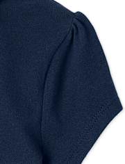 Girls Uniform Ruffle Soft Stretch Pique Polo 2-Pack - Plus