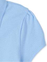 Girls Uniform Ruffle Soft Stretch Pique Polo 5-Pack - Plus