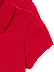 Polo de piqué con volantes de uniforme para niñas pequeñas, paquete de 4