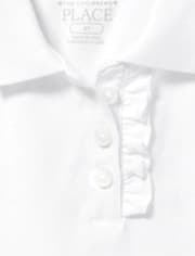 Polo de piqué con volantes de uniforme para niñas pequeñas, paquete de 4