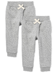 Baby And Niños pequeños Pantalones deportivos de forro polar para niños, paquete de 2