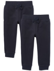 Baby And Toddler Boys Uniform Active Fleece Jogger Pants 2-Pack