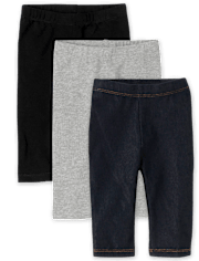 Toddler Girls Capri Leggings 3-Pack